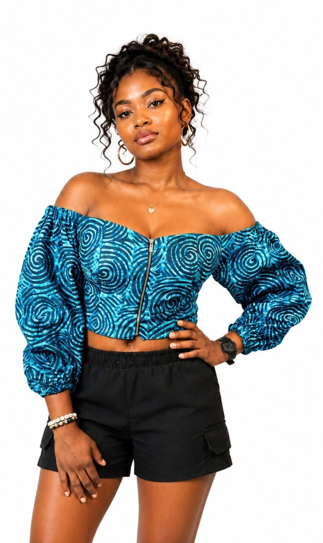African Print Crop Top - Mudvii