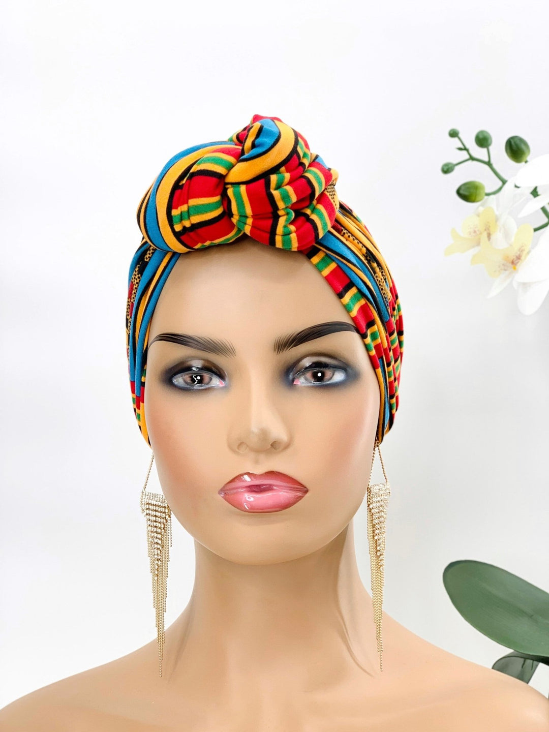 African Print Pretied Knotted Turban for Women