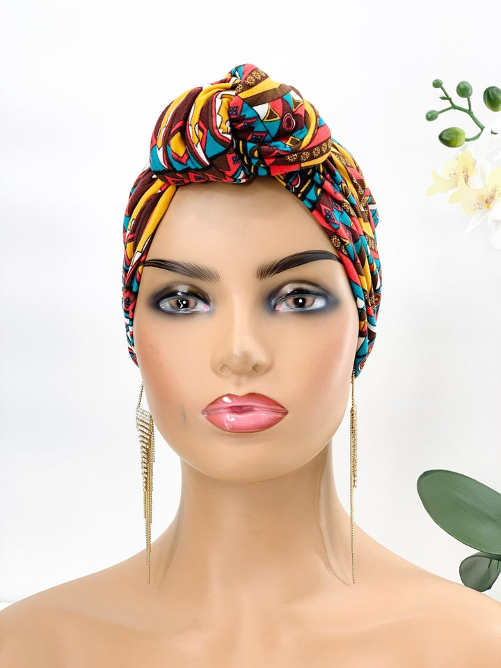 African Print Pretied Knotted Turban for Women