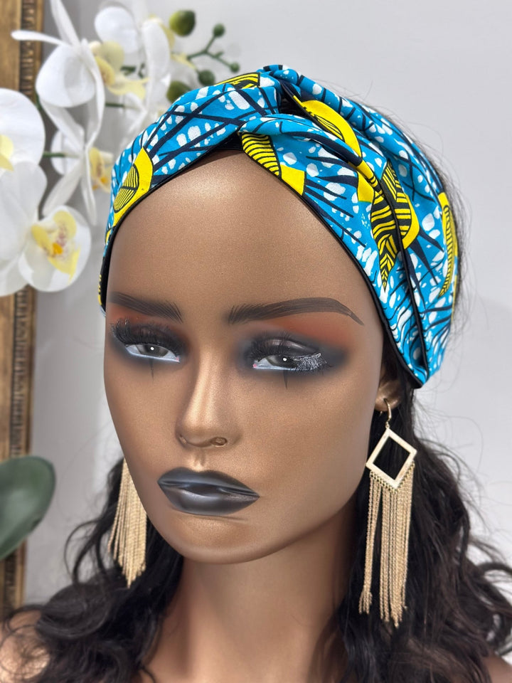 Aria African Print Satin Headband - Mudvii