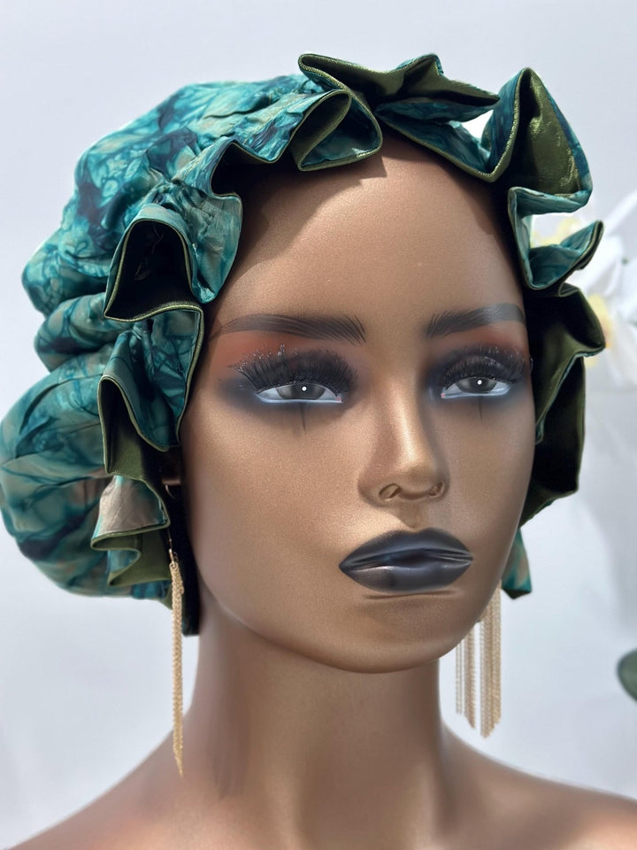 Bisi Adire Silk/Satin Bonnet - Mudvii