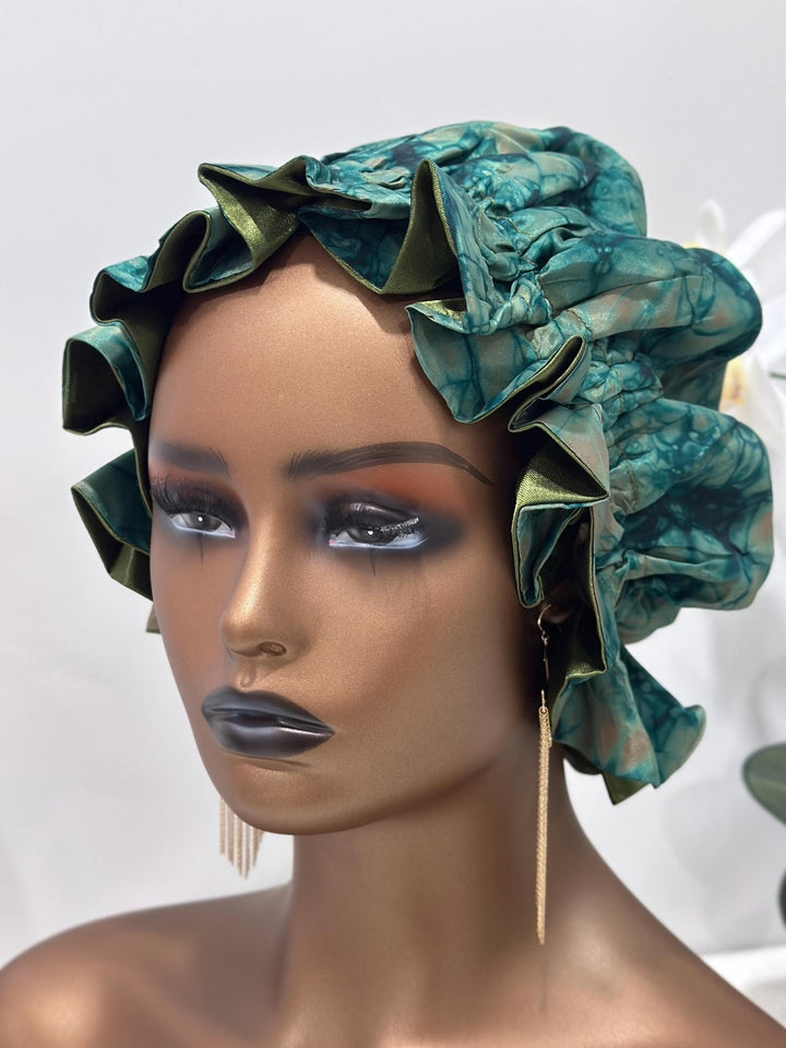 Bisi Adire Silk/Satin Bonnet - Mudvii