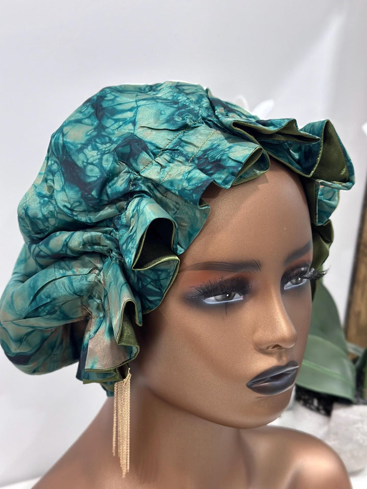 Bisi Adire Silk/Satin Bonnet - Mudvii