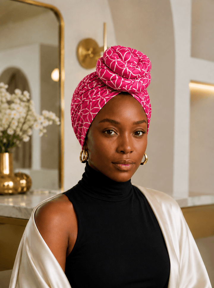 Bubblegum Pre-Tied Turban - Mudvii