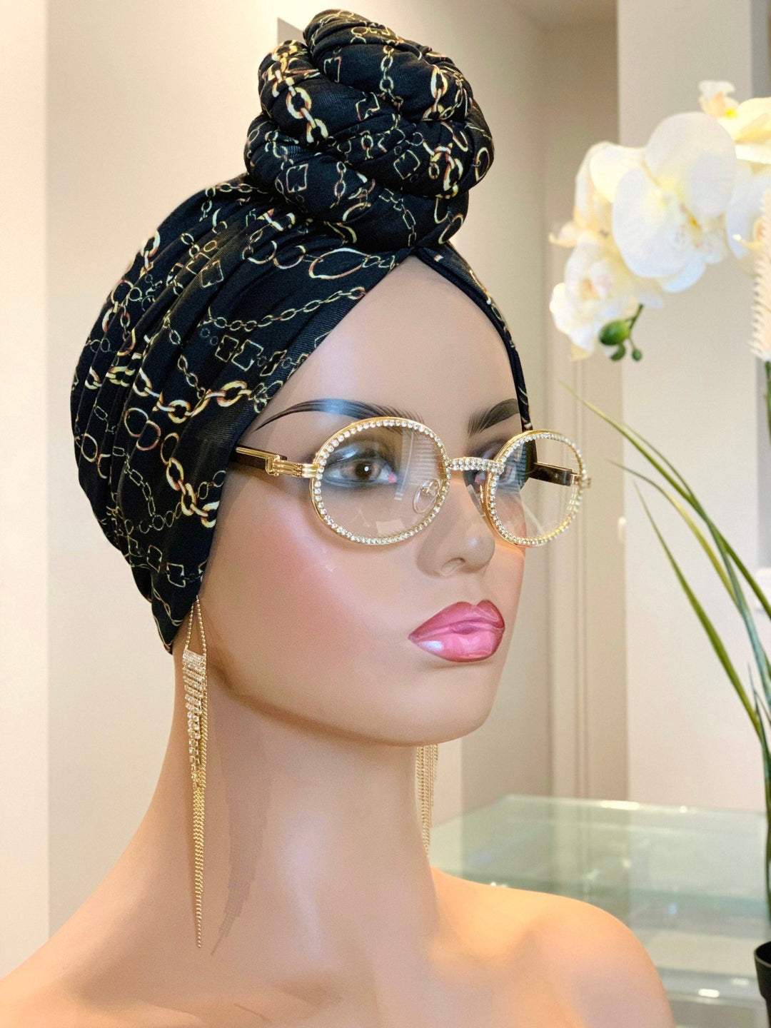 Chain Design Pretied Head Wrap - Stylish turban for women