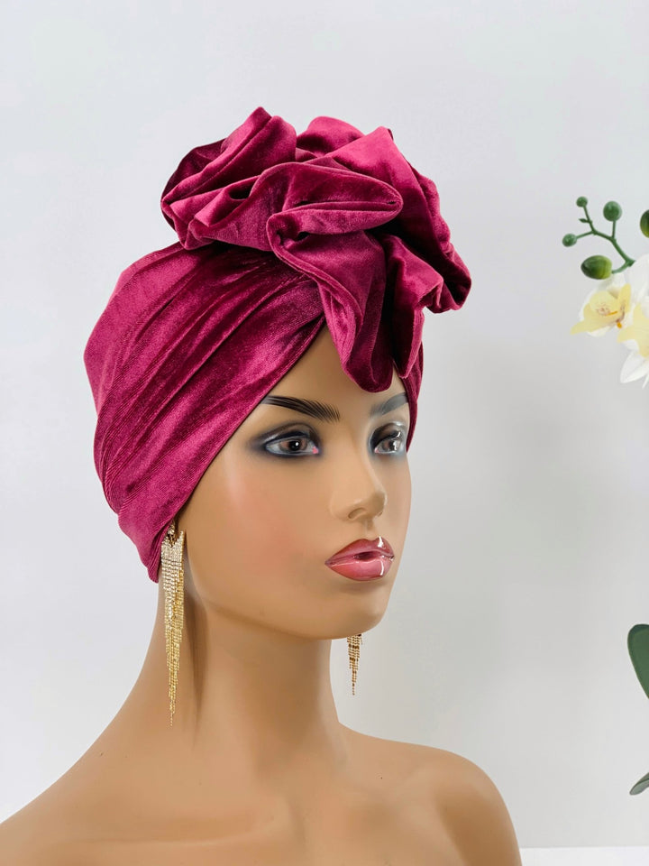 Demi Velvet Ruffle Turban - Mudvii