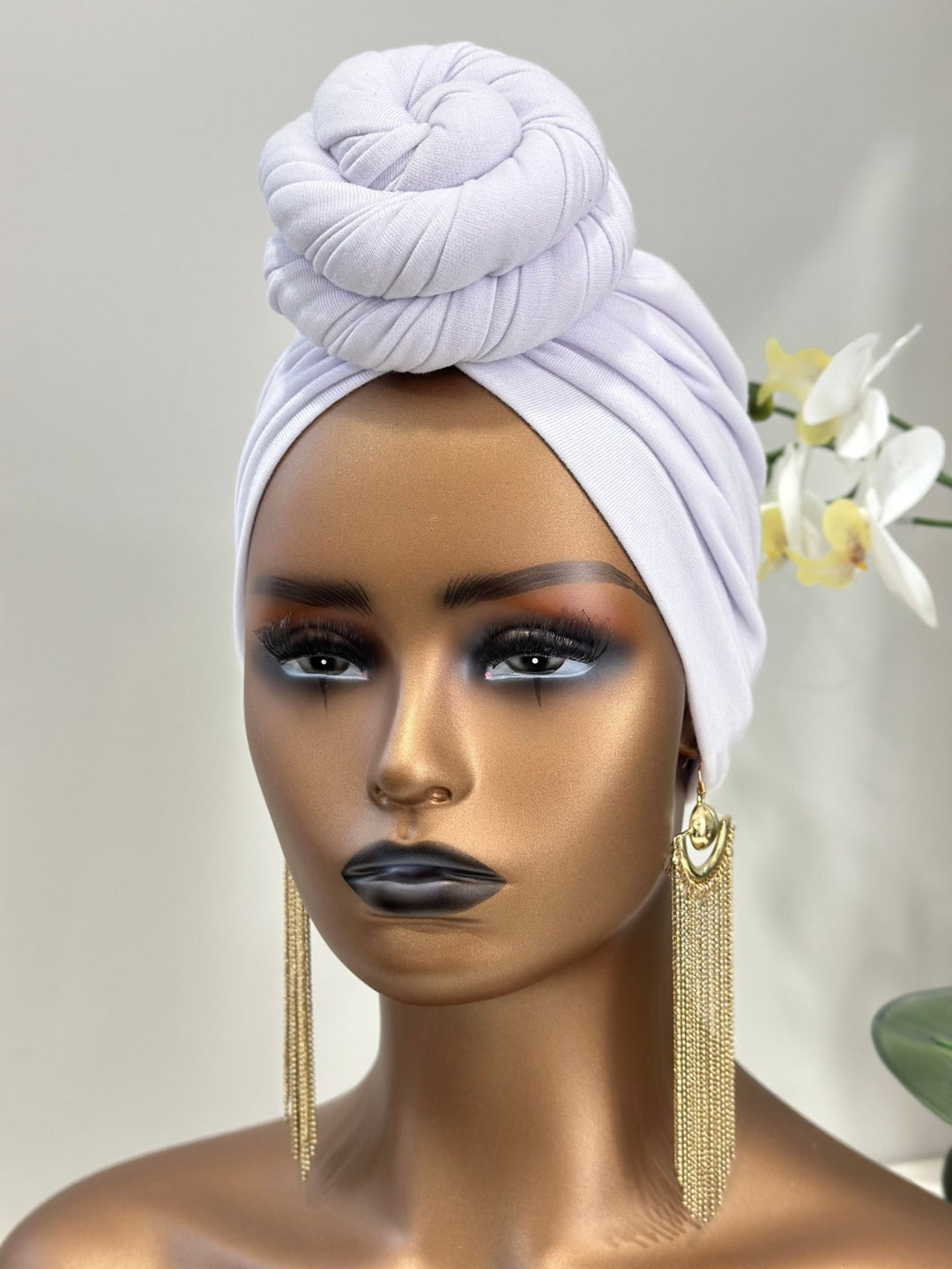 Fifen White Pre - tied Turban - Mudvii