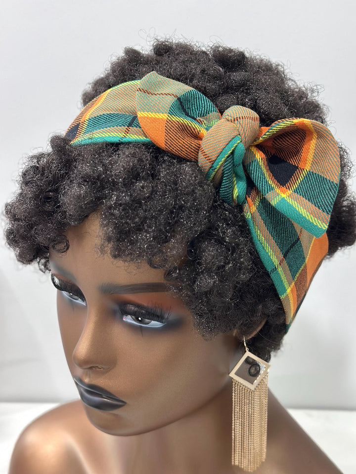 Plaid Headtie | Wired Headband | Wired HeadWrap | FlexBand