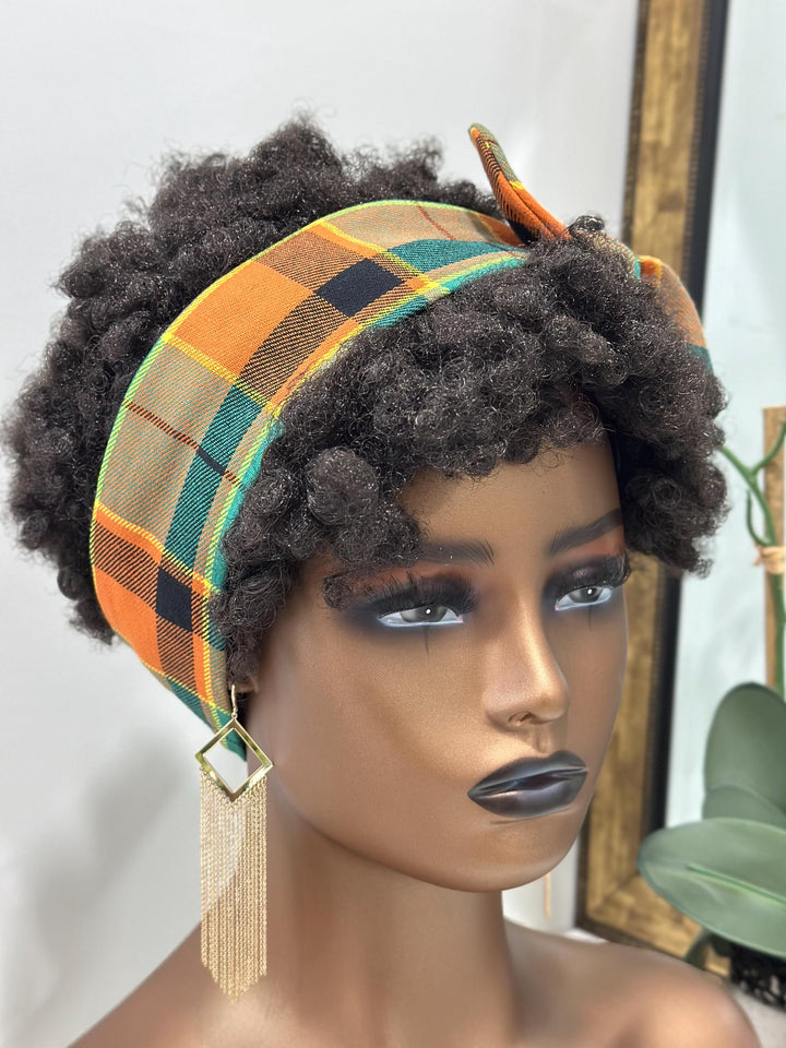 Plaid Headtie | Wired Headband | Wired HeadWrap | FlexBand