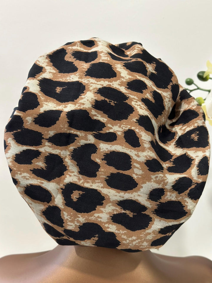 Leopard Satin Bonnet - Mudvii