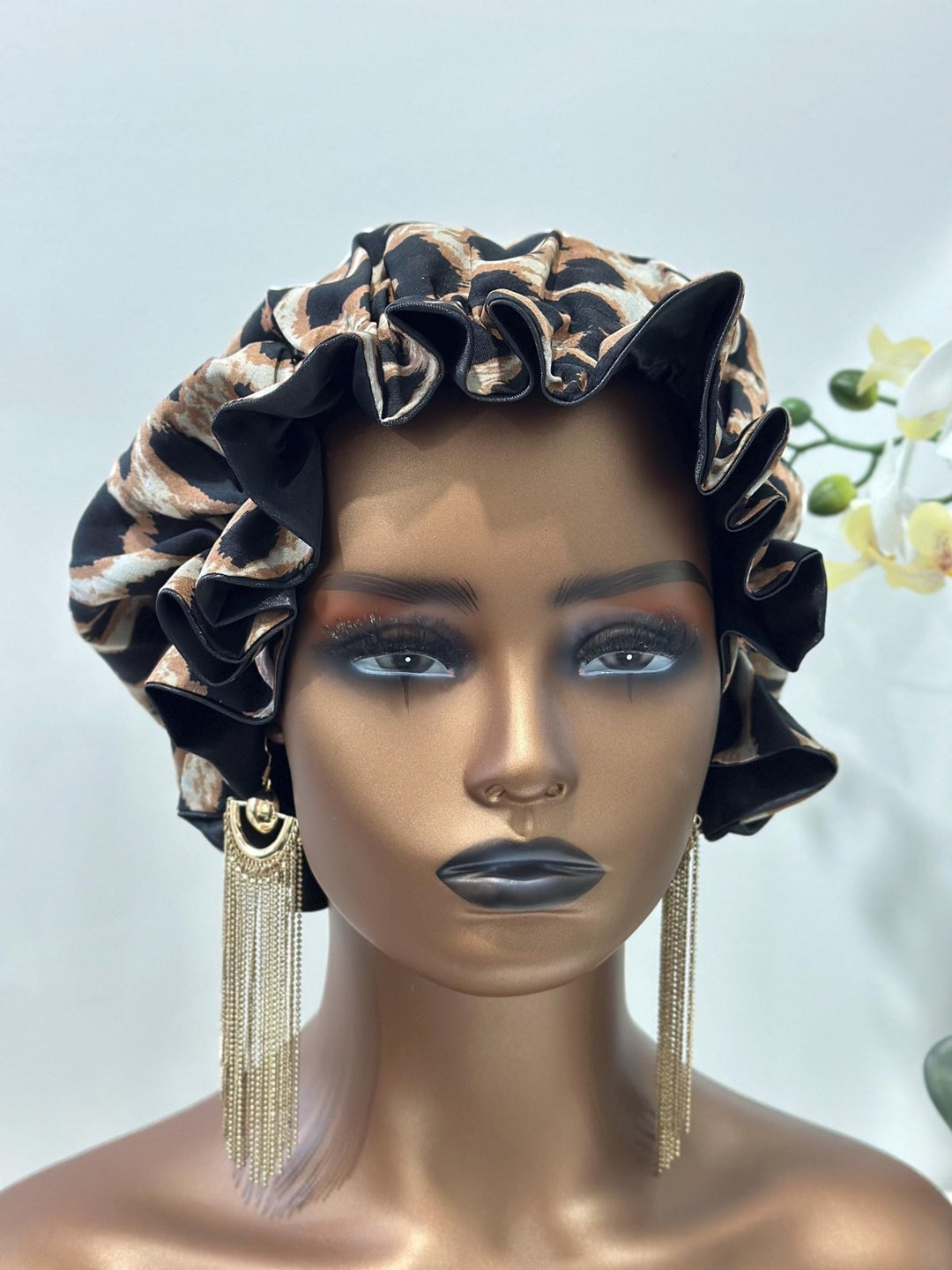 Leopard Satin Bonnet - Mudvii