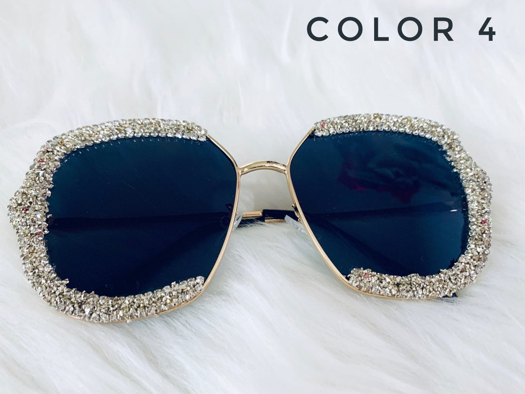 Luxury Rhinestone Rimless Sunglasses - Trendy women's eyewear