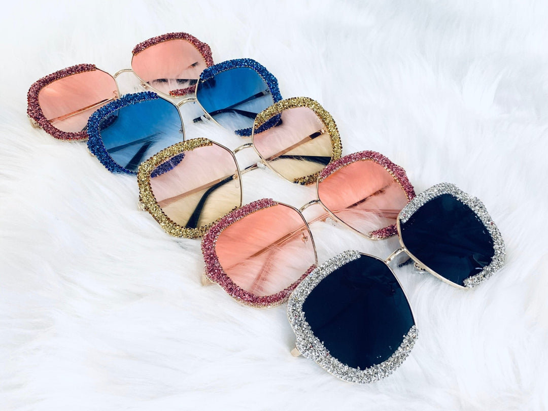 Luxury Rhinestone Rimless Sunglasses - Trendy women's eyewear