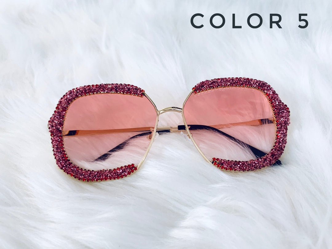 Luxury Rhinestone Rimless Sunglasses - Trendy women's eyewear