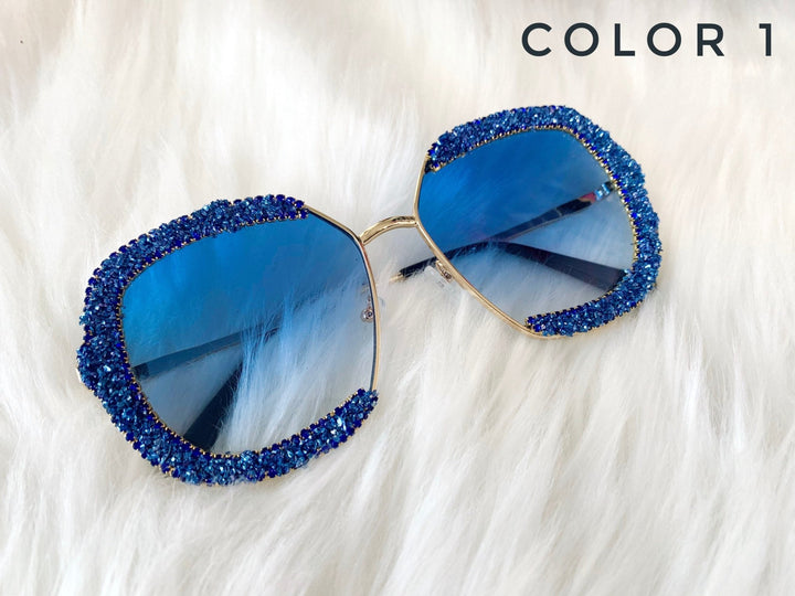 Luxury Rhinestone Rimless Sunglasses - Trendy women's eyewear