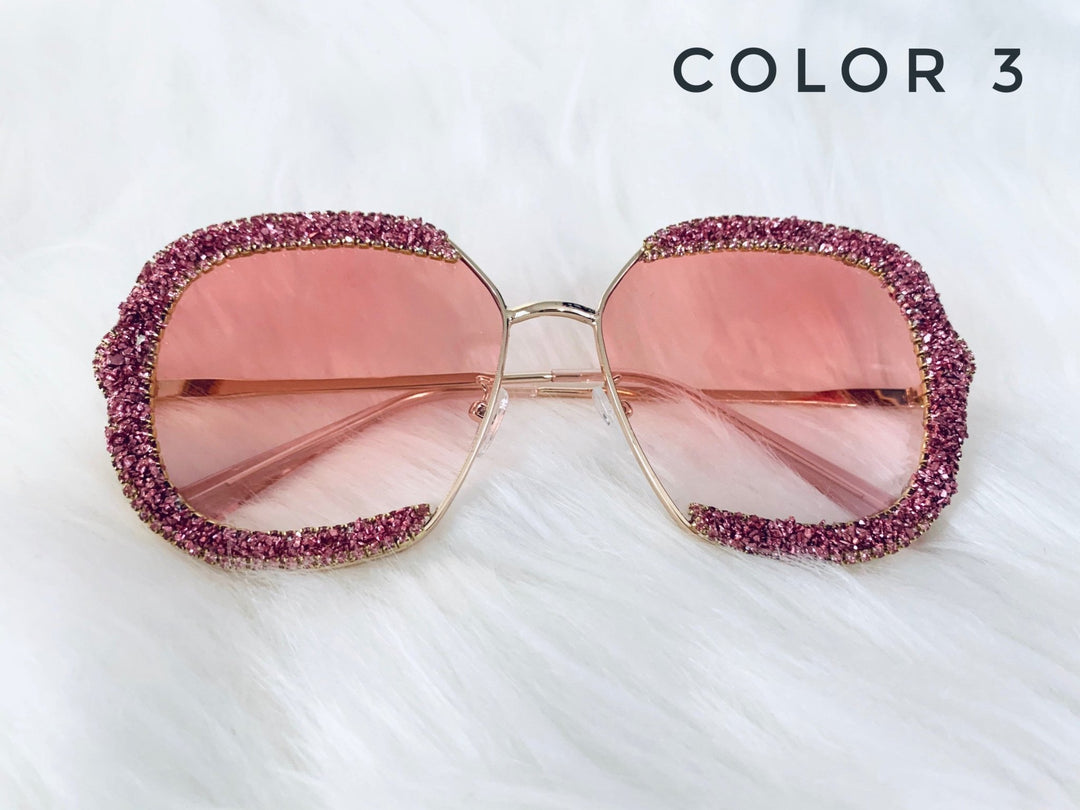 Luxury Rhinestone Rimless Sunglasses - Trendy women's eyewear