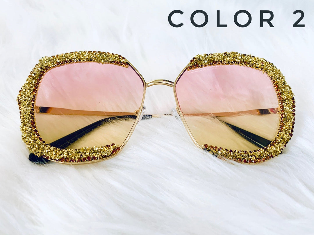 Luxury Rhinestone Rimless Sunglasses - Trendy women's eyewear