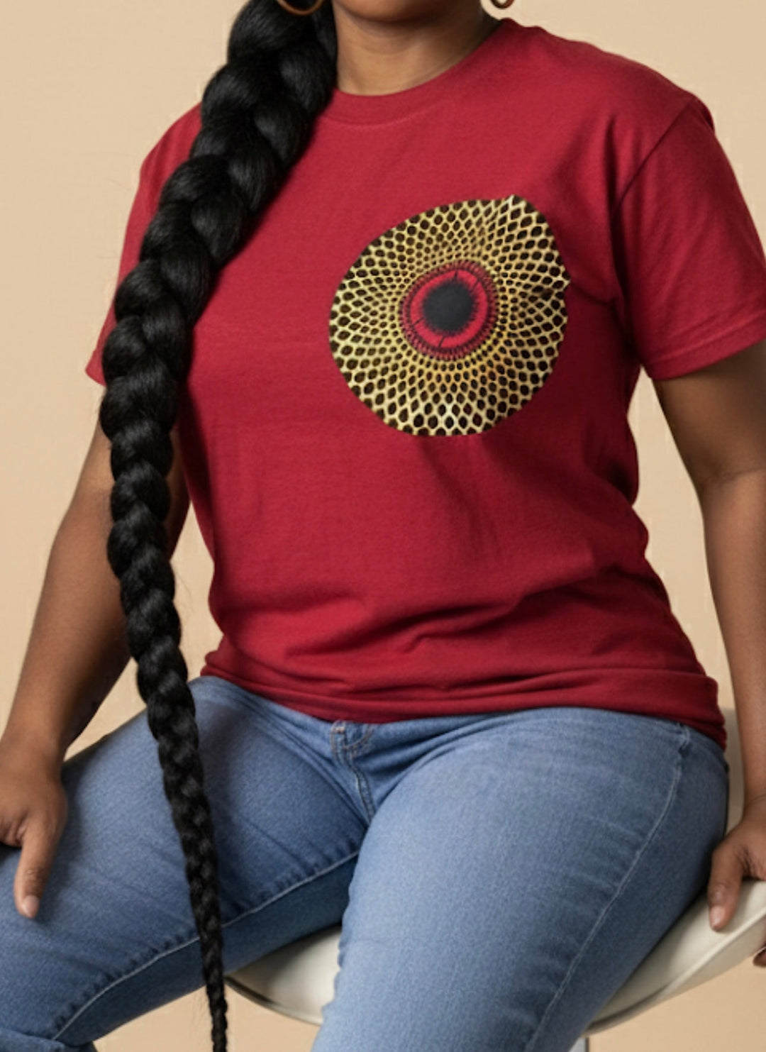 Red Unisex Circle - Design Tee - Mudvii