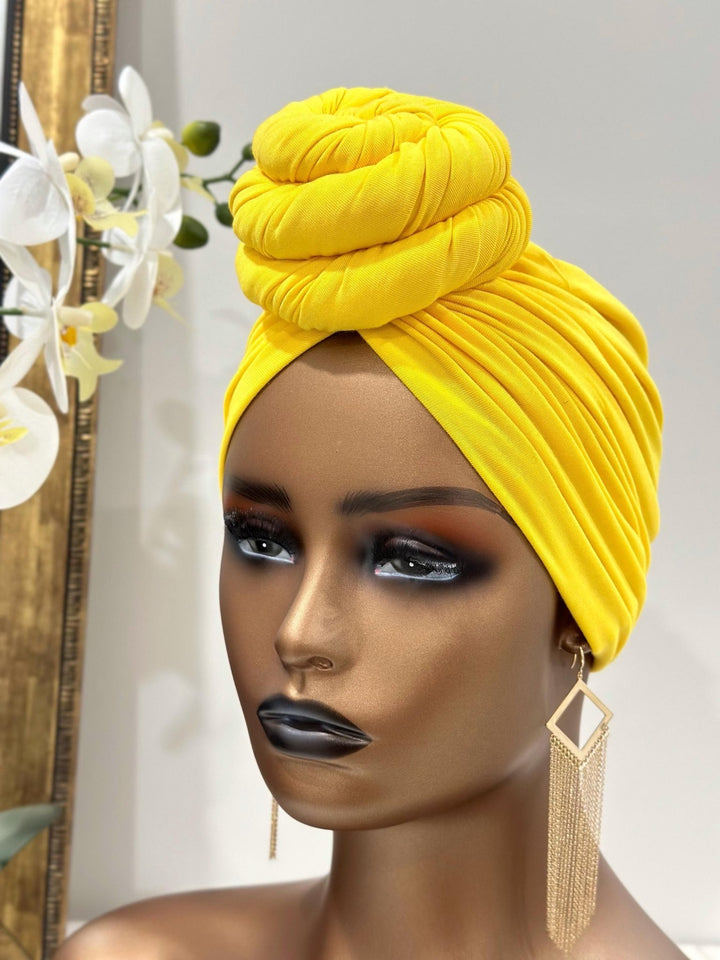 Yellow Pre - Tied Turban - Mudvii