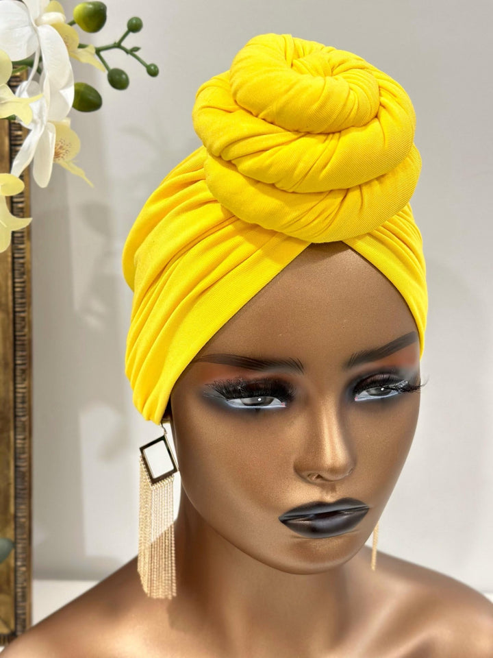 Yellow Pre - Tied Turban - Mudvii