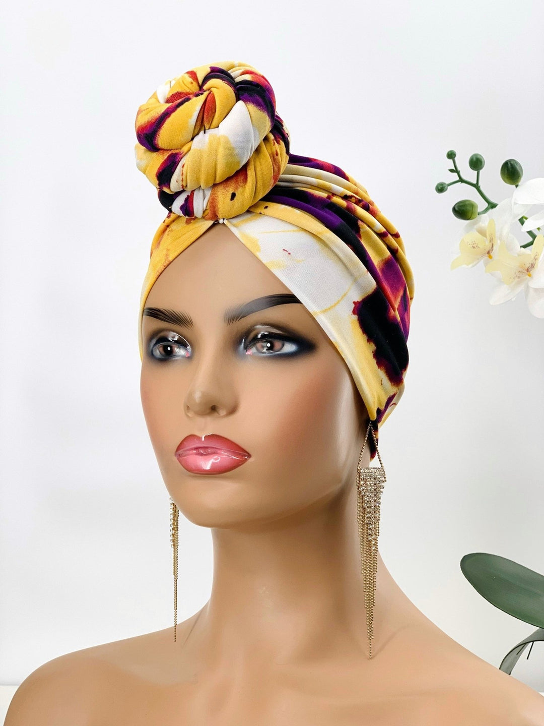 Adisa Pre-Tied Stylish Women’s Turban with Hand-Sewn Bun in Place