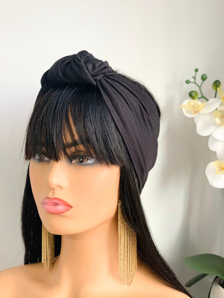 Anino Knotted Wide Headband - Comfortable black accessory