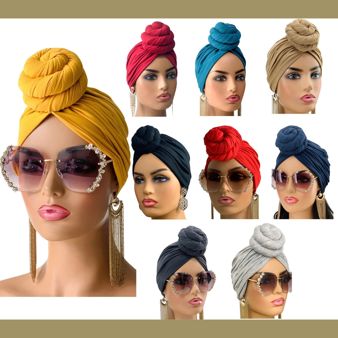 Bun Style Pre-Tied Turban - Stylish hair accessory