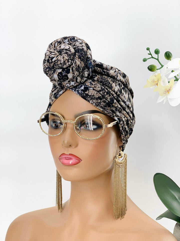 Damola Pre-Tied Turban - Comfortable head wrap for women