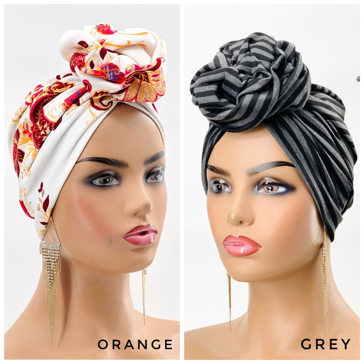 Dani Pretied Flower Turban - Stylish hair accessory for women