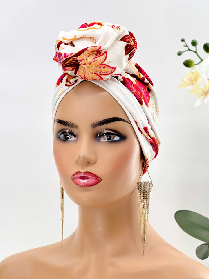 Dani Pretied Flower Turban - Stylish hair accessory for women