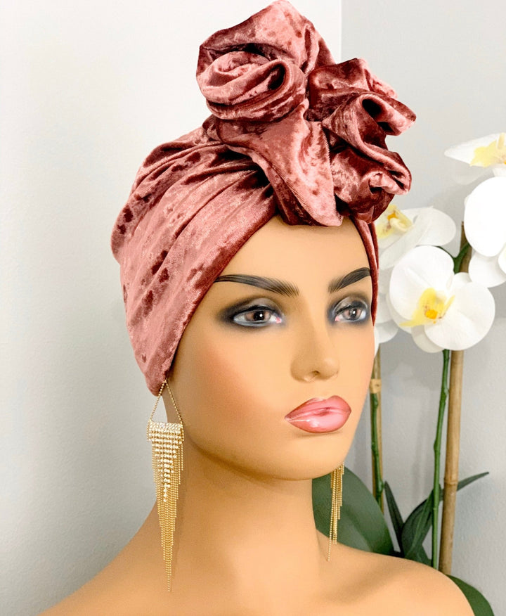 Demi Velvet Ruffle Turban - Handmade women’s headwear