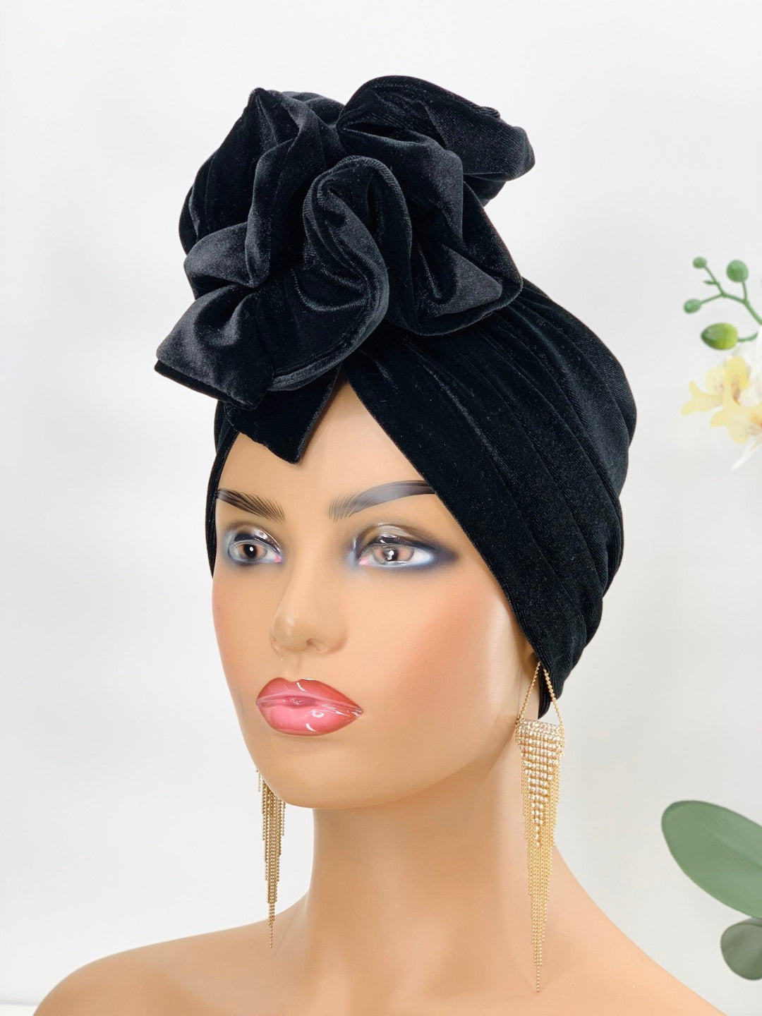 Demi Velvet Ruffle Turban - Handmade women’s headwear