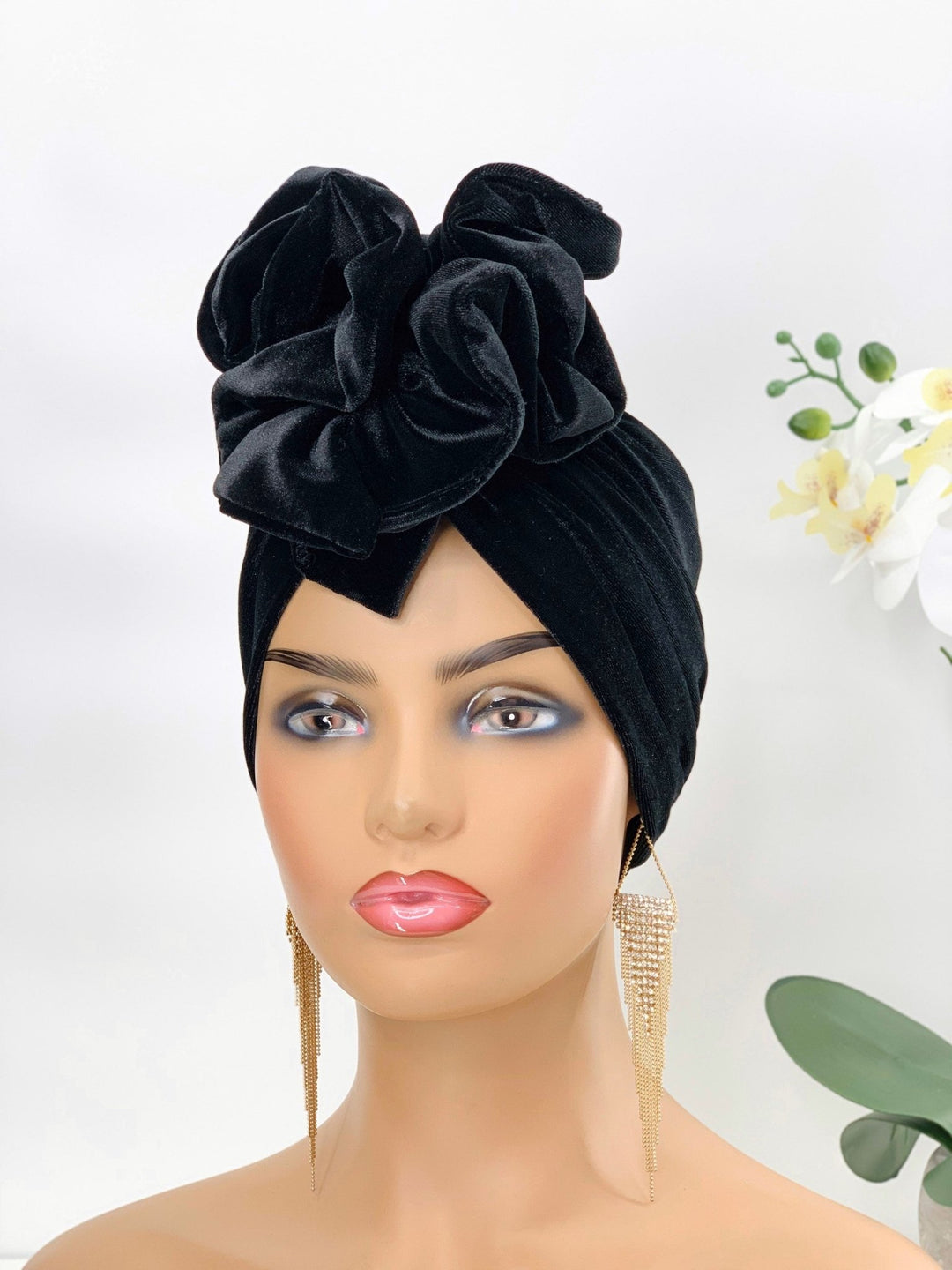 Demi Velvet Ruffle Turban - Handmade women’s headwear