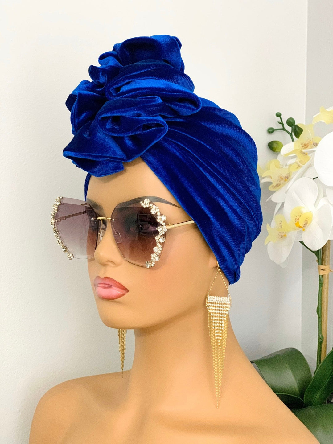 Demi Velvet Ruffle Turban - Handmade women’s headwear