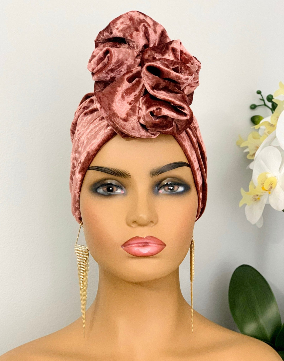 Demi Velvet Ruffle Turban - Handmade women’s headwear