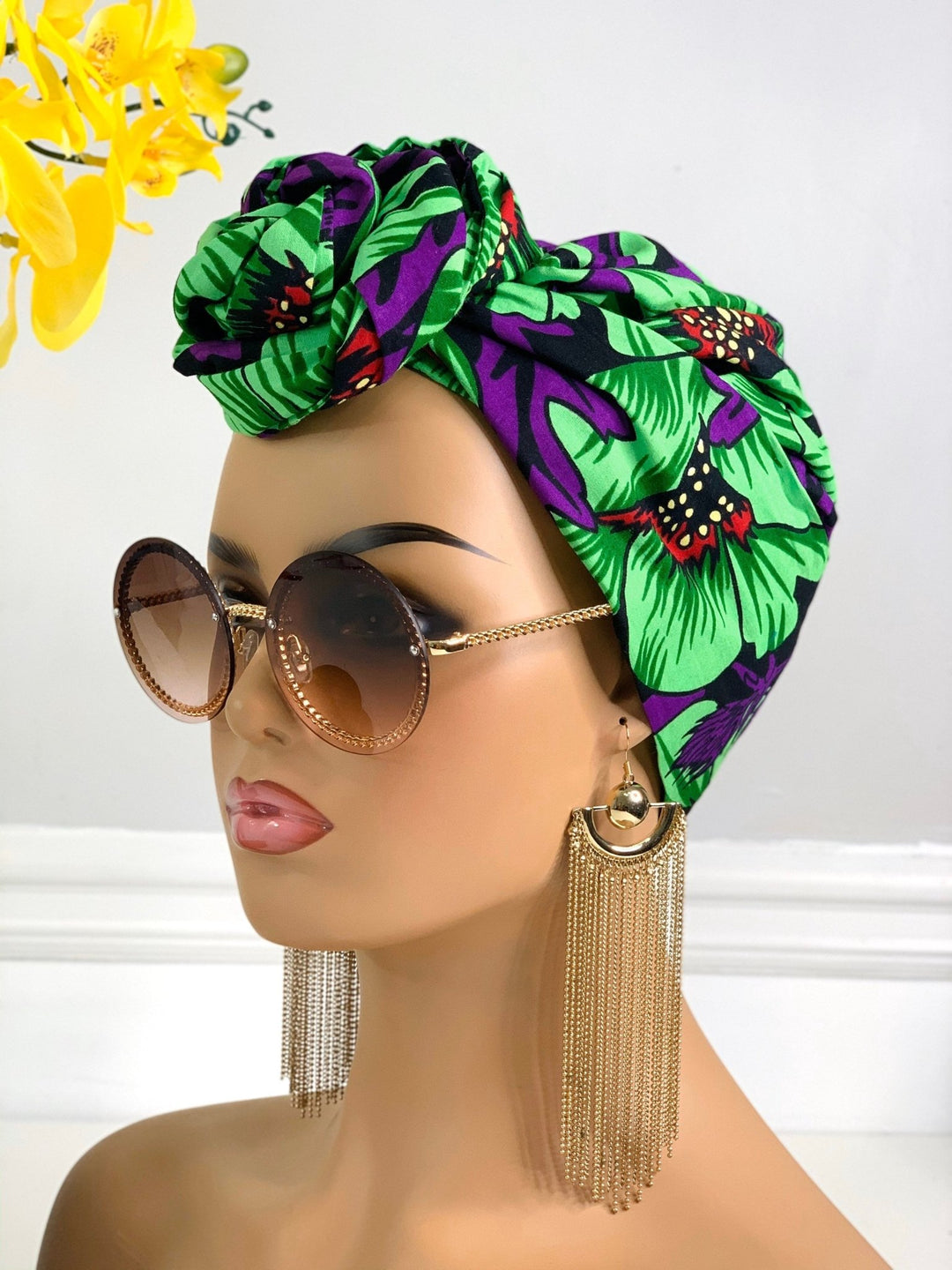 Diane 2-Piece Headwrap - Reversible satin lined accessory