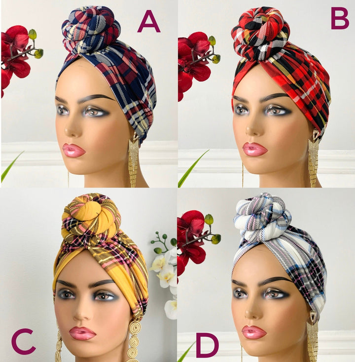 Dola Pre-Tied Turban - Satin lined turban for women