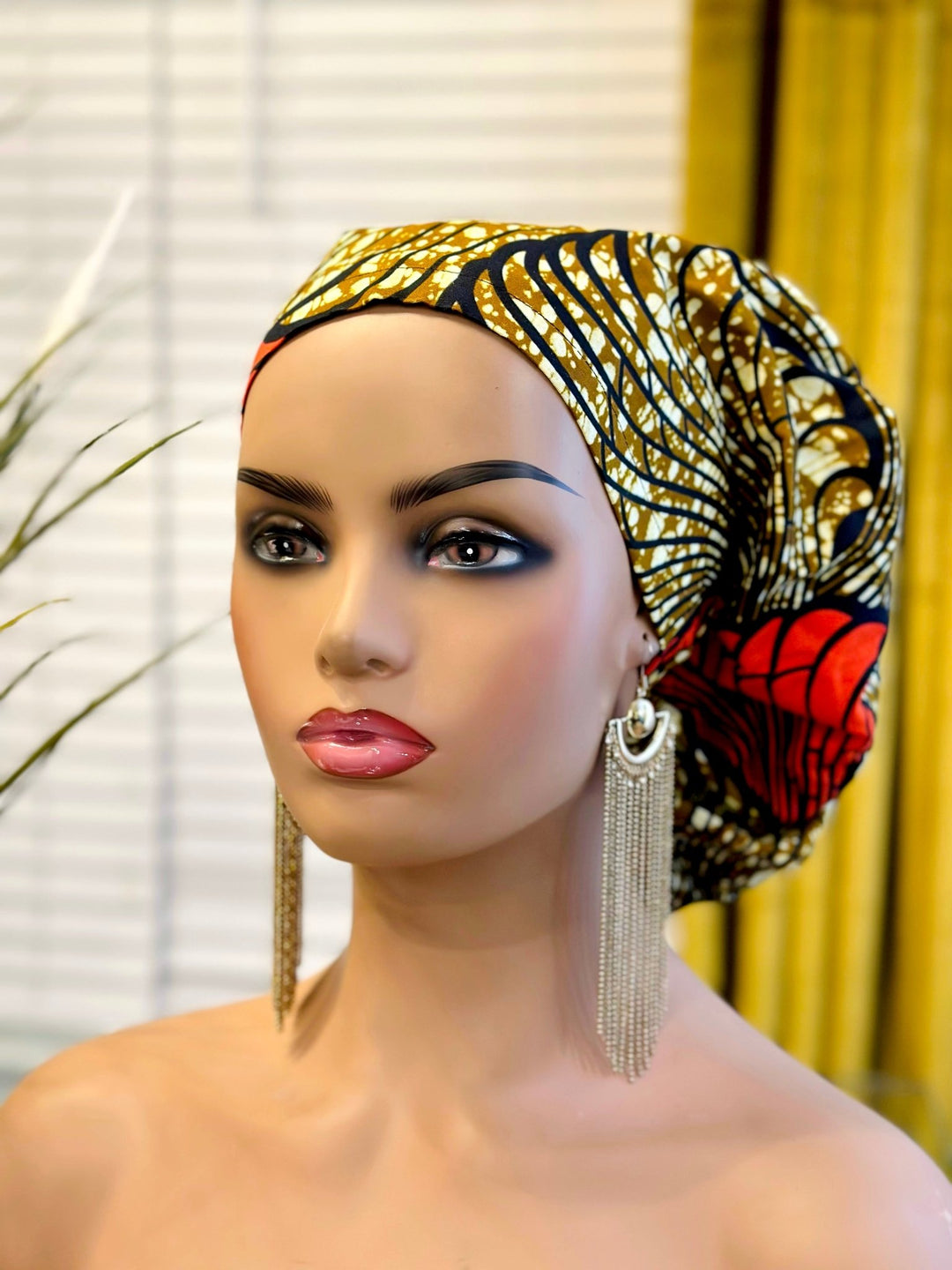 Ese African Print Satin Lined Scrub Cap for Women