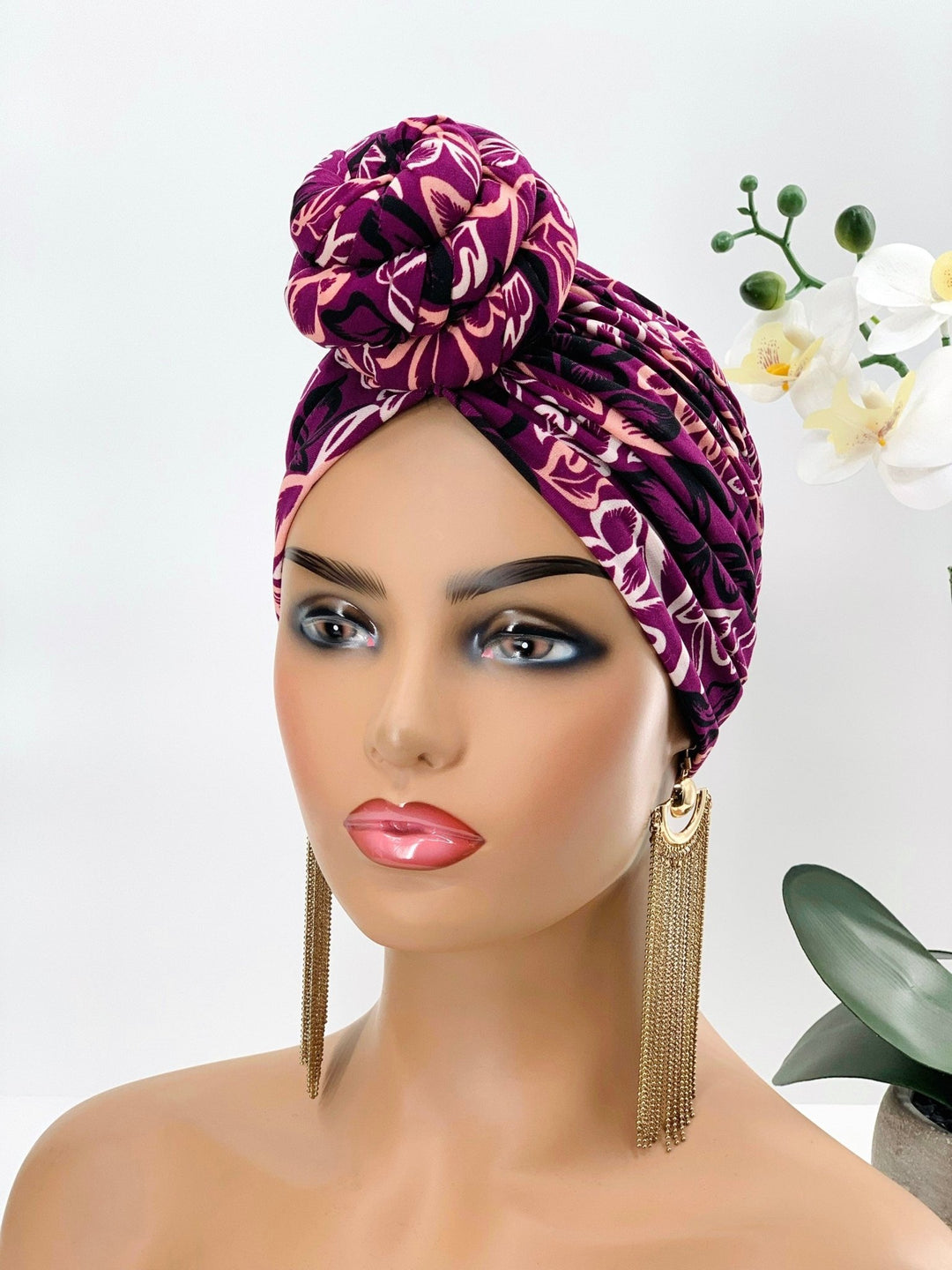 Feyi Pre-Tied African Turban for Women - Black Headwrap