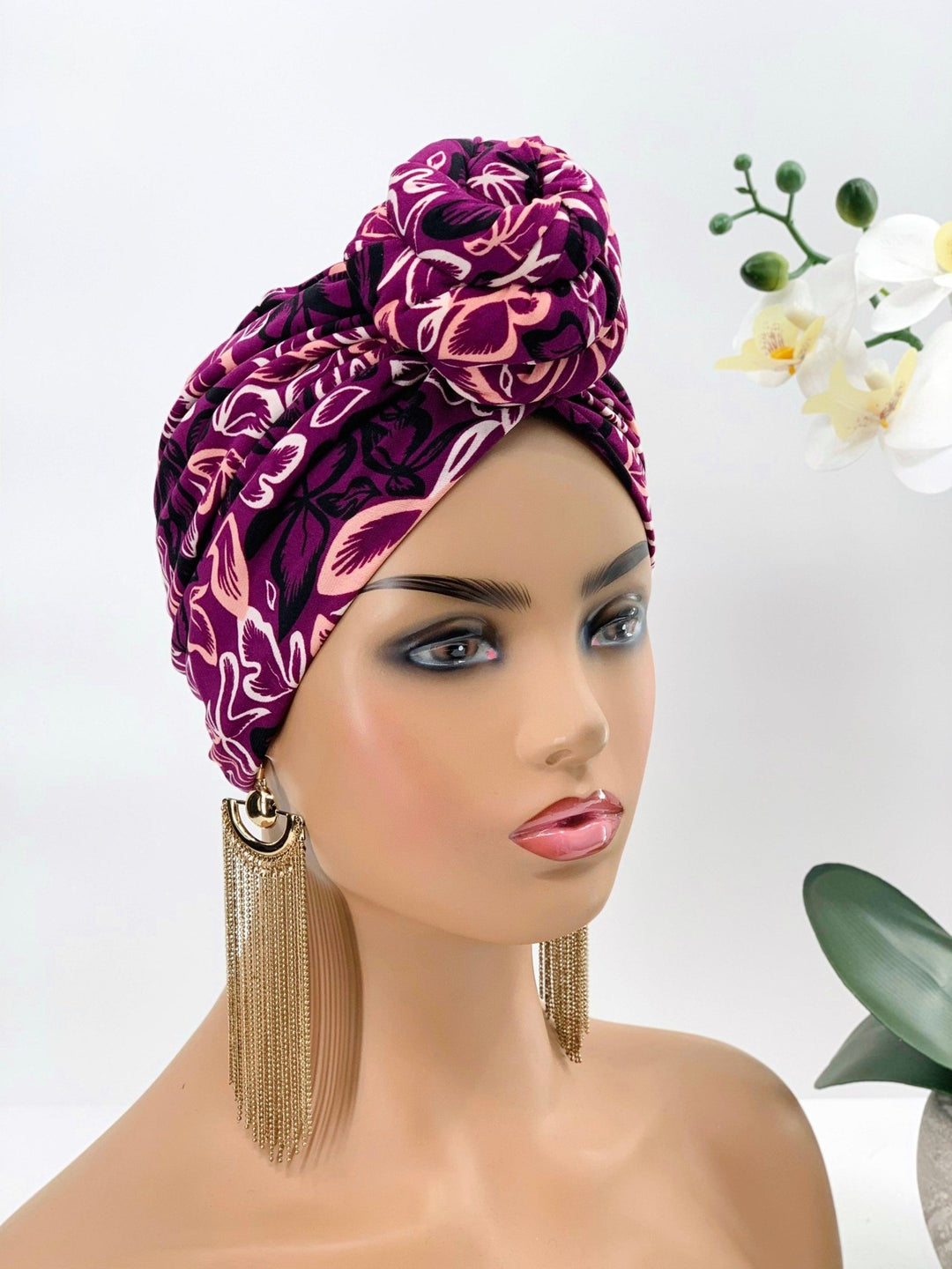 Feyi Pre-Tied African Turban for Women - Black Headwrap