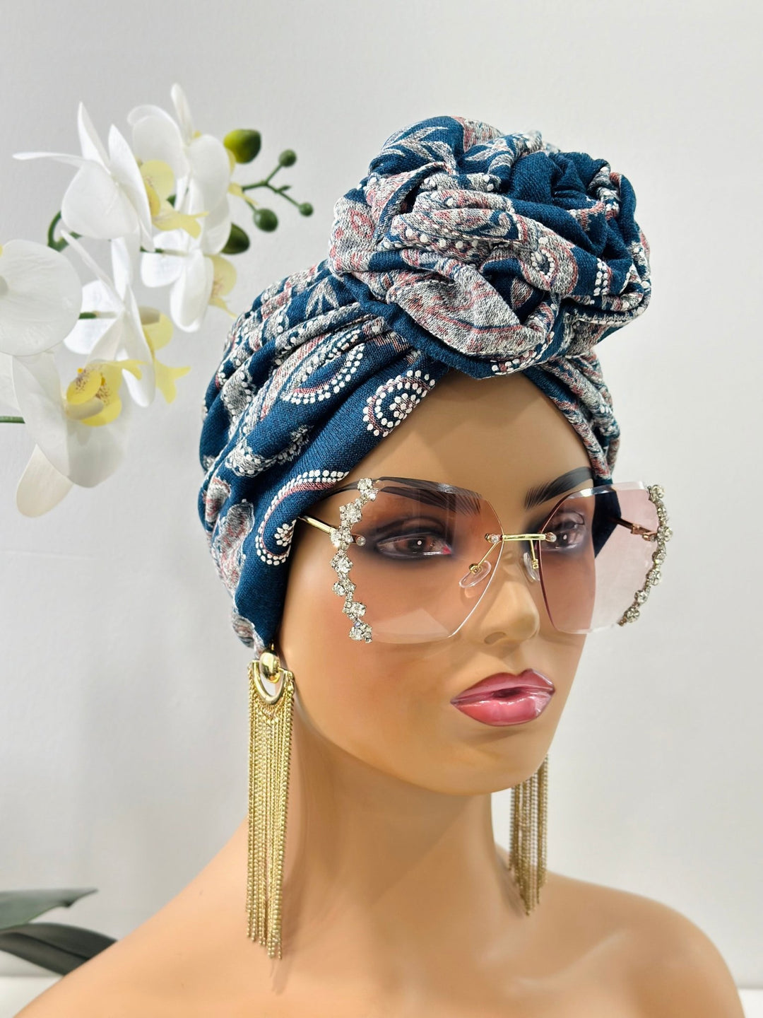 Flower-Design Turban - Stylish women's headwrap