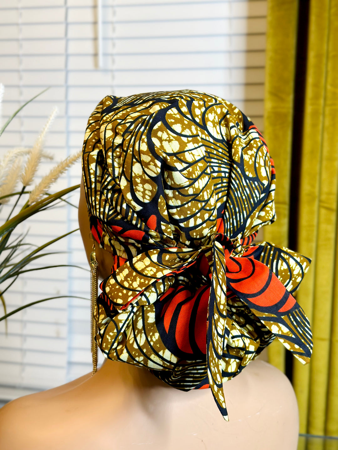 Ese African Print Satin Lined Scrub Cap for Women