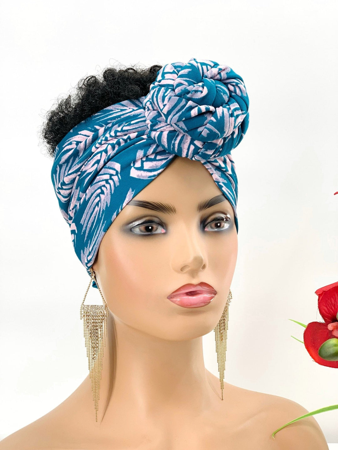 Jade Pretied Headwrap - Handmade stretch fabric turban