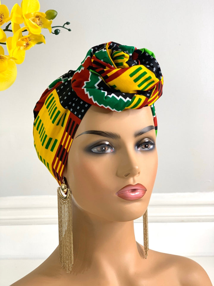 Kente 2-Piece Headwrap - Handmade African head wrap