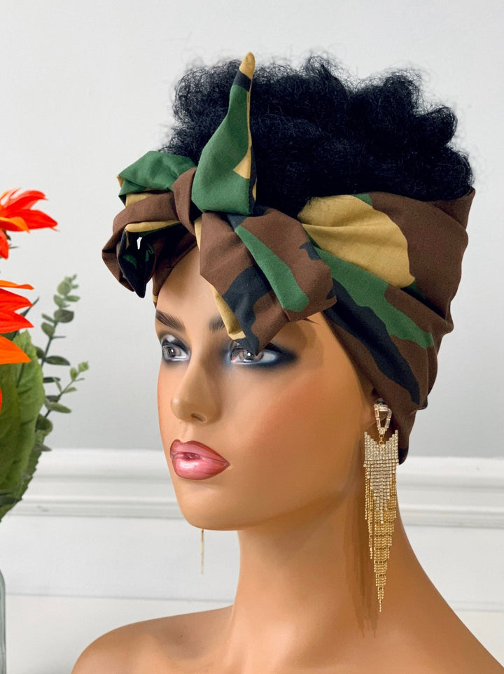 Komi Camo Satin-Lined Headband - Stylish head wrap