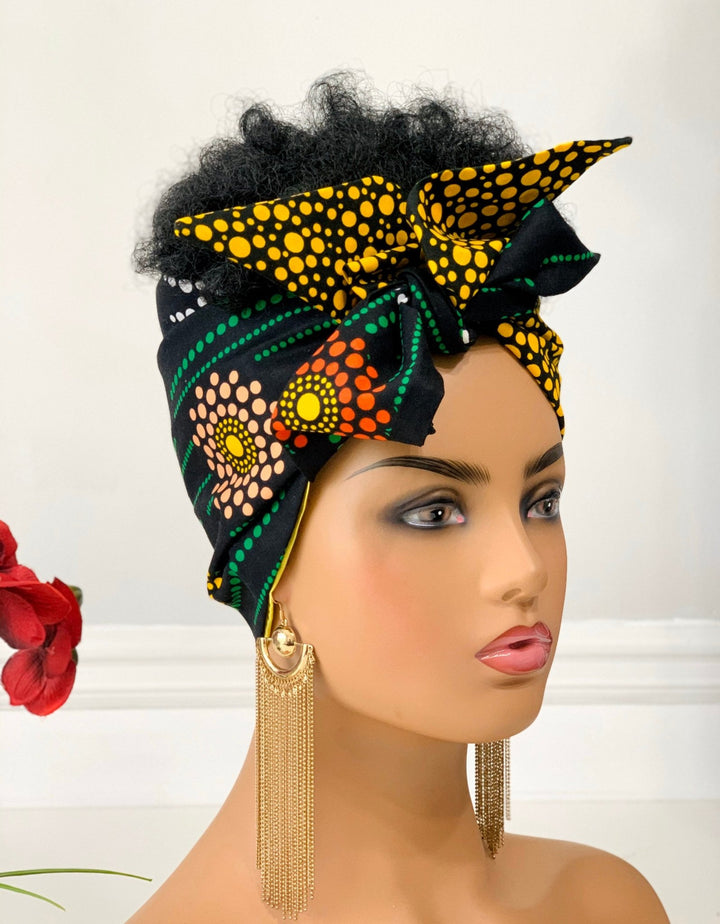 Lily African Print Satin-Lined Headwrap - Stylish head wrap