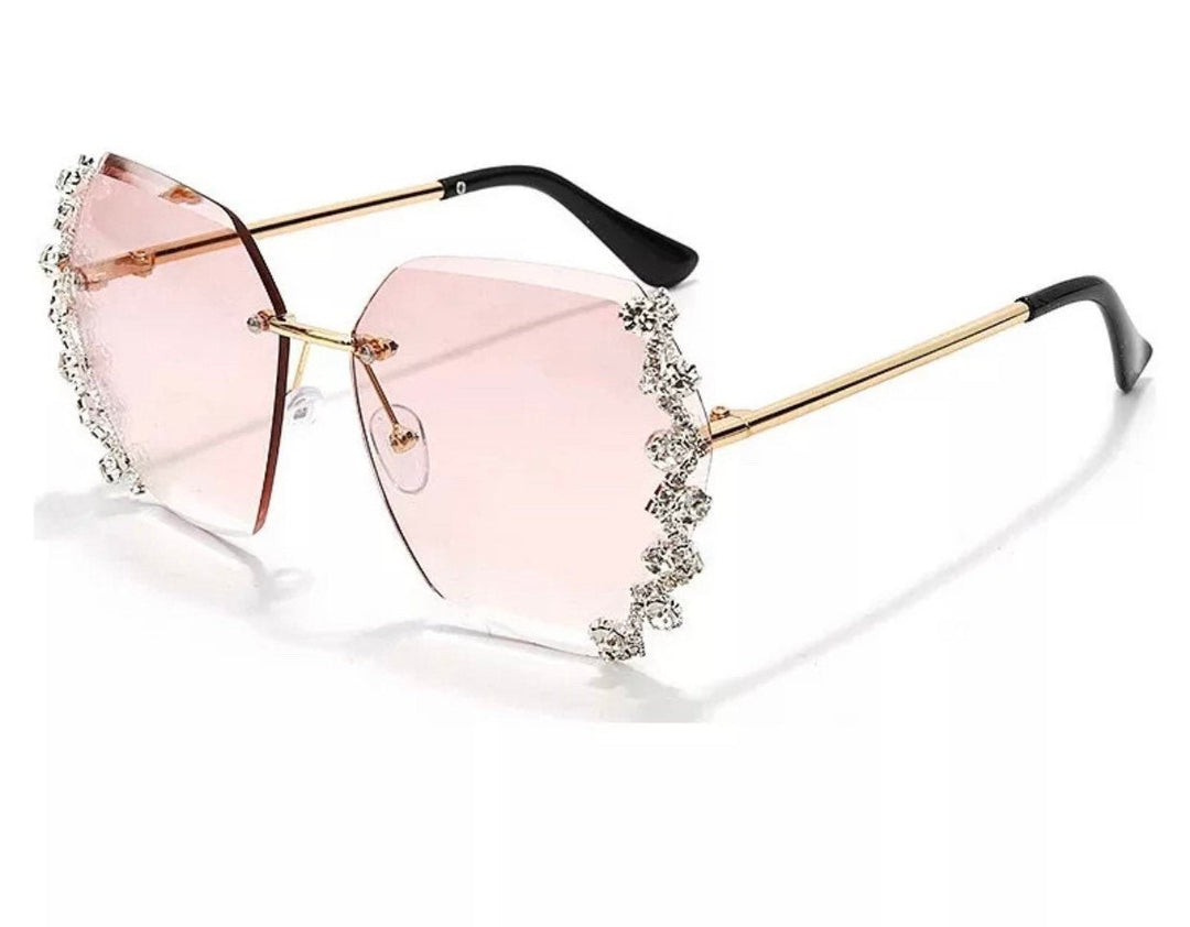 Luxury Rhinestone Rimless Sunglasses - Trendy women's eyewear