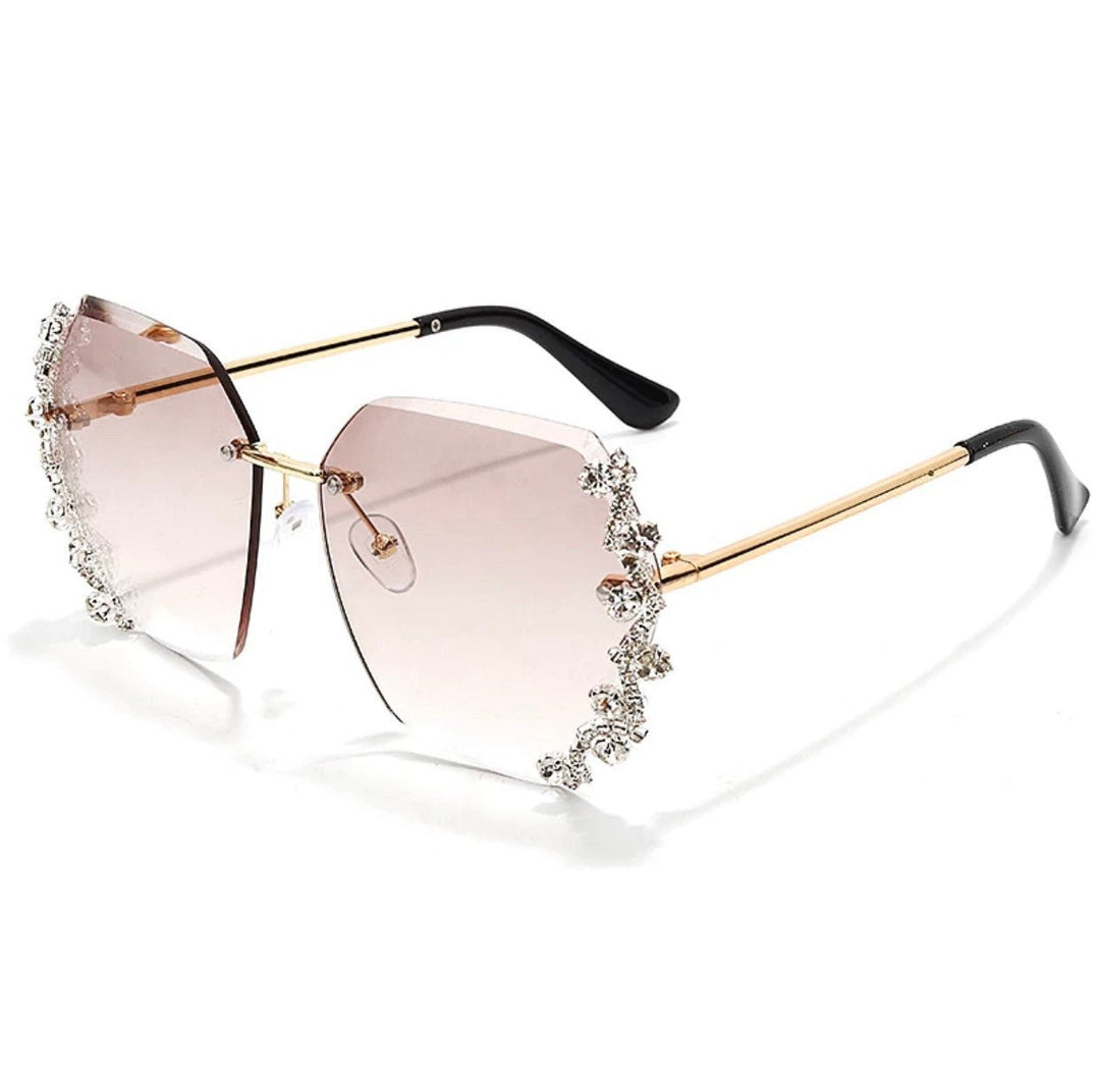 Luxury Rhinestone Rimless Sunglasses - Trendy women's eyewear