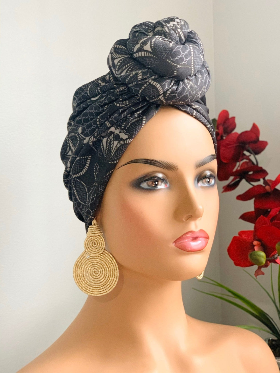 Mandy Grey Pre-Tied Turban - Stylish women's head wrap