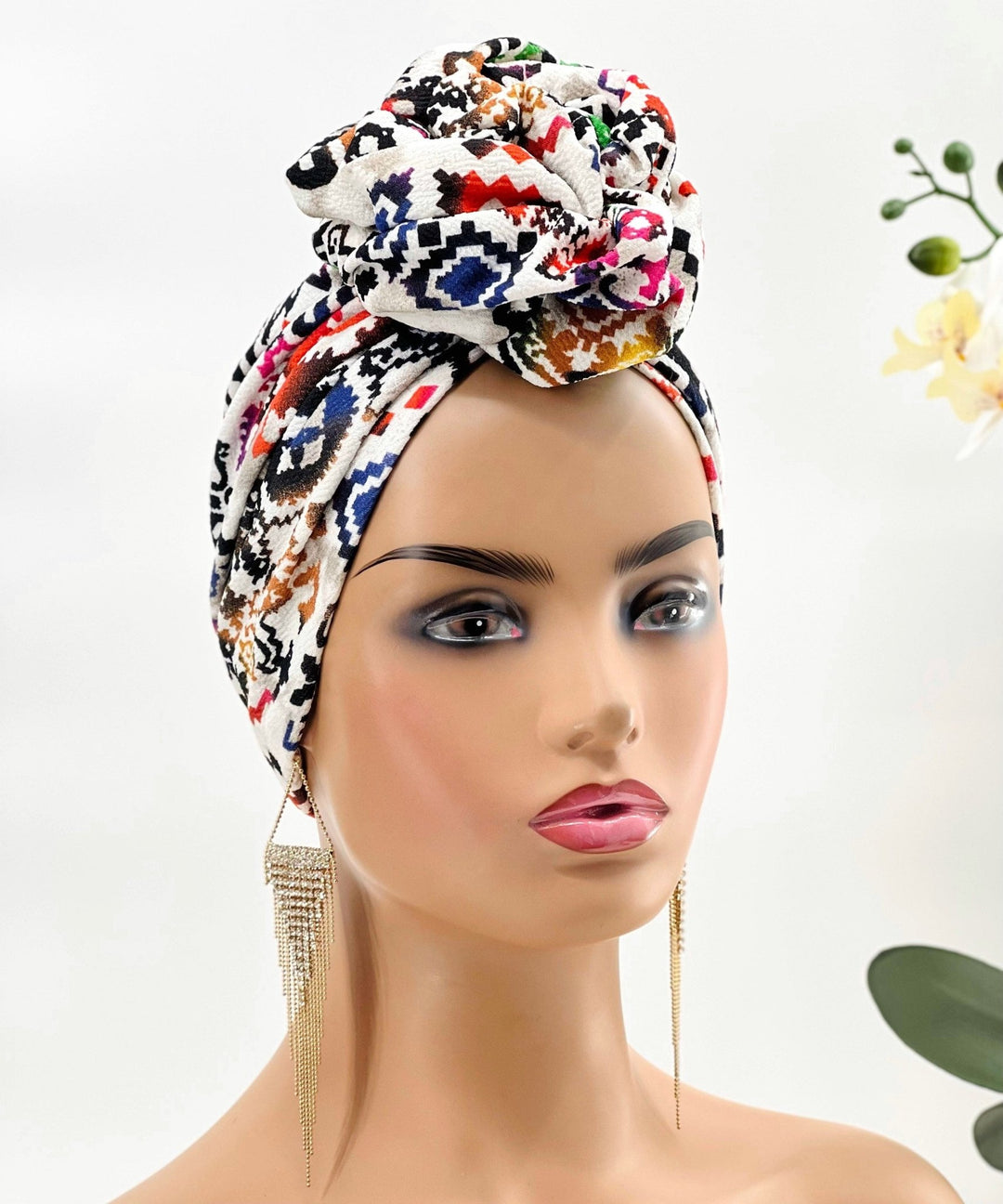 Mofe Pretied Flower-Design Turban - Mudvii